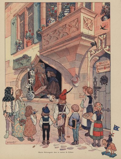 アルザスの画家で版画家のマルティン・シェーンガウアーがコルマールの自宅で 作： Jean Jacques Waltz