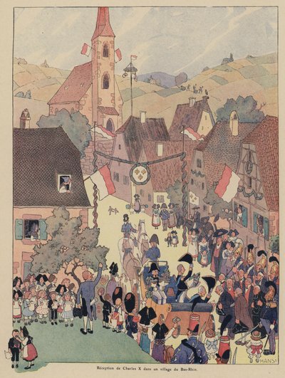 アルザス、バ ランの村でのフランス国王シャルル 10 世の歓迎 作： Jean Jacques Waltz