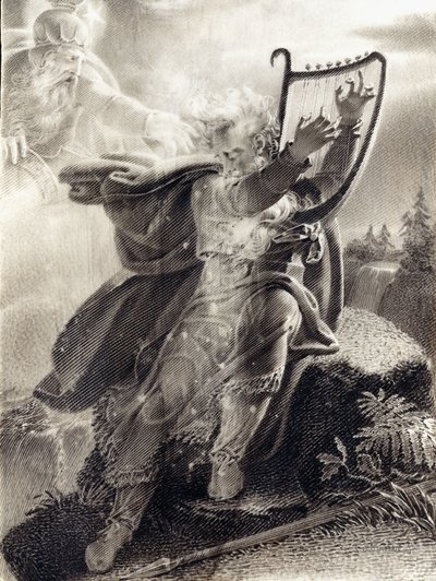 ハープを弾くオシアン 作： Jean Jacques Casimir Karpff