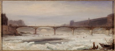 セーヌ川とポンデザール、1848年1月 作： Jean Jacques Champin
