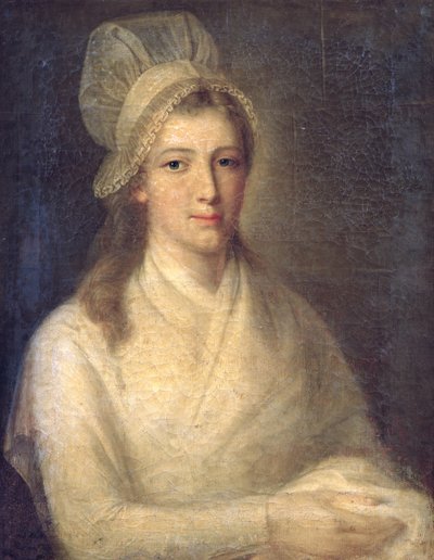 シャルロット・コルデー（1768-93）（帆布に油彩） 作： Jean Jacques Hauer