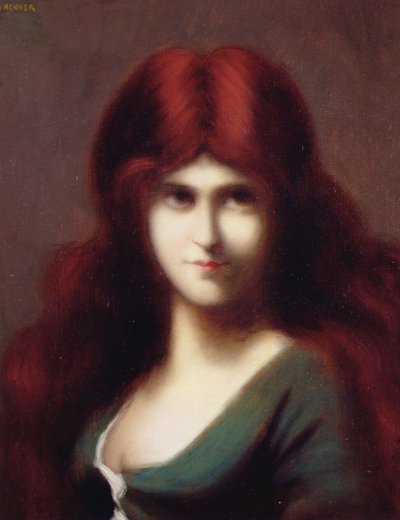 赤毛の美女（油彩・キャンバス） 作： Jean Jacques Henner