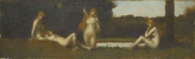 風呂から出てくるニンフたち 1877年以降（油彩・カンヴァス） 作： Jean Jacques Henner