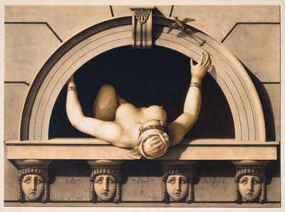 彼は自由です (Il est Libre), c. 1798年（紙に水彩） 作： Jean Jacques Lequeu