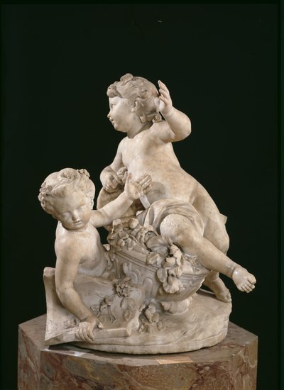 花束をめぐって戦う2人の子供 作： Jean Joseph and Gillet Nicolas Vinache