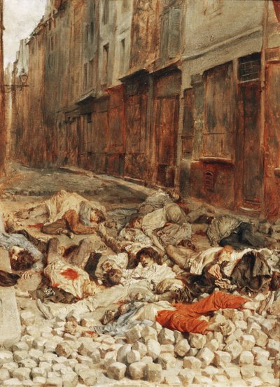 パリ、モルトレリーのバリケード 作： Jean-Louis Ernest Meissonier