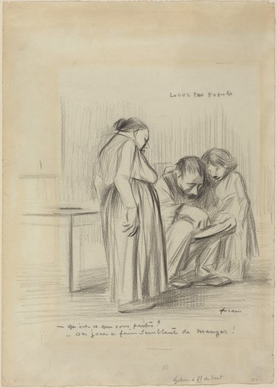 a) 「民のためのゲーム」（表）；b) 「男性の頭部」（裏） 作： Jean-Louis Forain
