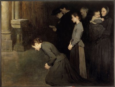謙虚な祈りのジャン・アンリ・ジェフロワ・ディット・ゲオ（1853-1924）による絵画1893日。 1,45x1,92 m ディジョン、美術館 作： Jean Geoffroy