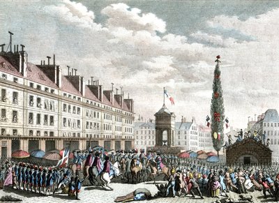 フランス憲法の宣言、1791 年、18 世紀後半 (彫刻) 作： Jean (after) Duplessis Bertaux