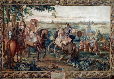 Histoire du Roi からの続き: 「」 ルイ 14 世によるリールの捕獲、1667 年 8 月、聖アンドレの厚紙の後。 ゴブラン工場のジャン・モザンの工房（17世紀）が制作した絵画。 薄暗い。 3,7x5,5メートル。 ベルサイユ、城博物館 作： Jean (workshop) Mozin