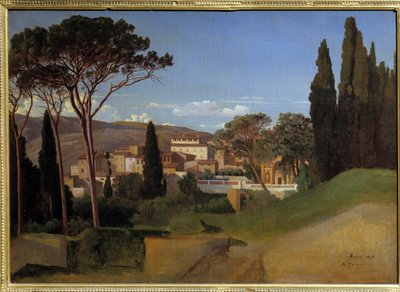 ローマのヴィラの眺め アキレス・J・ベヌーヴィル（1815-1891）の絵画 1844年 日0.51 x 0.72 m Paris, musee d