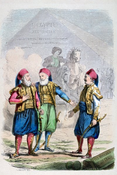 1947年のエジプト、1847年の版画 作： Jean Adolphe Beauce