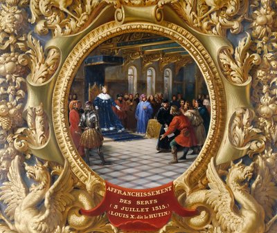 1315年にいたずら好きのルイXが農奴を解放する 作： Jean Alaux