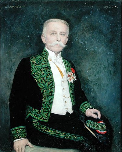ルネ・バザンの肖像（1853-1932）1924年（キャンバスに油彩） 作： Jean Alexandre Coraboeuf