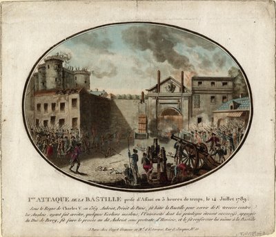 1789年7月14日、1789年のバスティーユの嵐 作： Jean Alexis Cornu