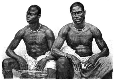 ギニア、アッシニー出身の2人の男性、c1860-1920。 作： Jean Andre Rixens