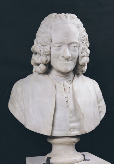 フランソワ・マリー・アルエ・ド・ヴォルテールの胸像（1694-1778）1778（大理石） 作： Jean Antoine Houdon