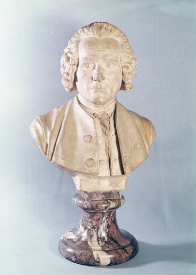 ジャン=ジャック・ルソーの胸像（1712-78）（大理石） 作： Jean Antoine Houdon