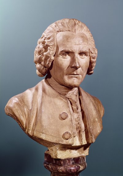 ジャン=ジャック・ルソーの胸像（1712-78）（テラコッタ） 作： Jean Antoine Houdon