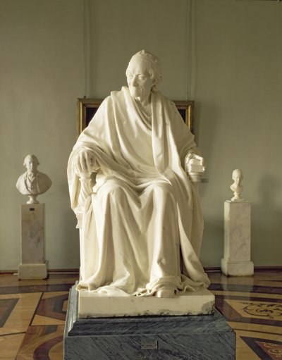 フランソワマリーアルエヴォルテール（1694-1778）1781（大理石） 作： Jean Antoine Houdon