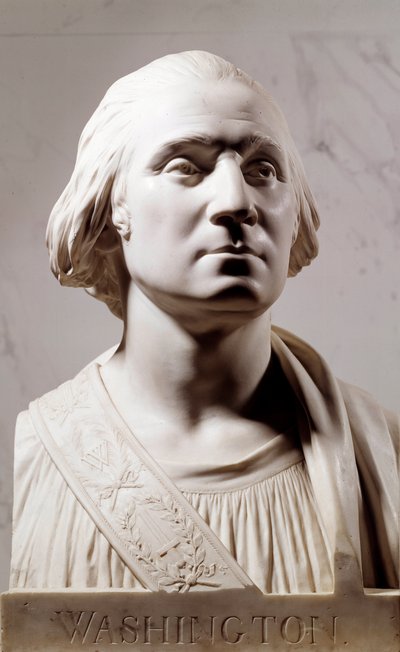 ジョージ・ワシントン（1732-1789）による大理石の胸像 ジャン・アントワーヌ・ウードン（1741-1828）による彫刻 1786年 パリ、ルーヴル美術館 作： Jean Antoine Houdon