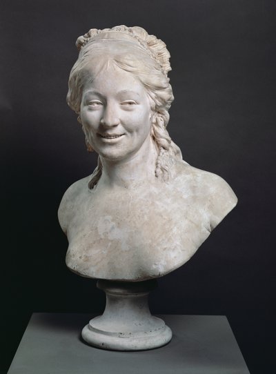 画家の妻、マドン・フードンの胸像、1786年（石膏） 作： Jean Antoine Houdon