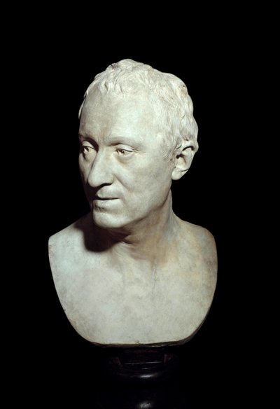 テラコッタ製の哲学者Denis Diderot（1713-1784）の胸像 Jean Antoine Houdon（1741-1828）による彫刻 1771年 パリ、ルーヴル美術館蔵 作： Jean Antoine Houdon