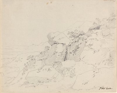 山の端にある氷河の岩 作： Jean Antoine Linck