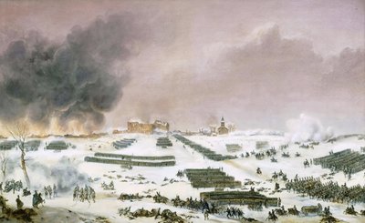 プロイセンとポーランドのキャンペーン（1806-1807年） - シメオン・ジャン・アントワーヌ・フォート（1793-1861年）。エラウの戦い、墓地の攻撃 1807年2月7日、フランス歴史博物館、ベルサイユ宮殿 作： Jean Antoine Simeon Fort
