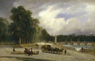 クール・ラ・レーヌの眺め 1828年頃 油彩・カンヴァス 作： Jean Antoine Theodore Gudin