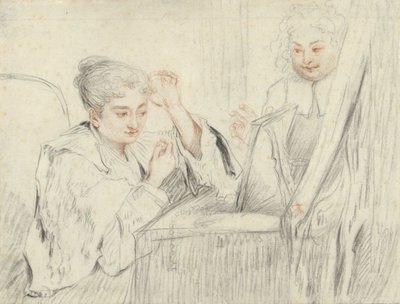 Rosalba Carriera (?) 彼女のトイレで 作： Jean Antoine Watteau (possibly)