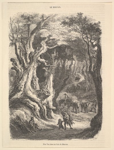 モルヴァンの森の眺め、1837-66年。 作： Jean Antoine Watteau