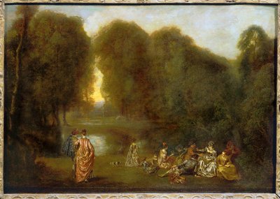 公園で組み立て... 作： Jean-Antoine Watteau