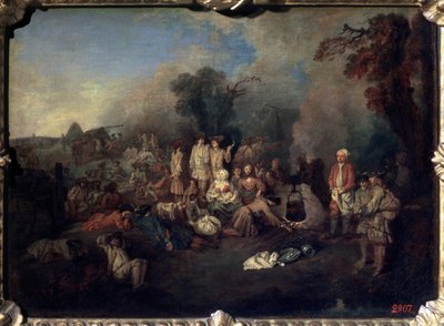 ビバーク、c1710 作： Jean Antoine Watteau