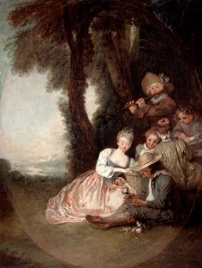 シャンペトルコンサート、1715年 作： Jean Antoine Watteau