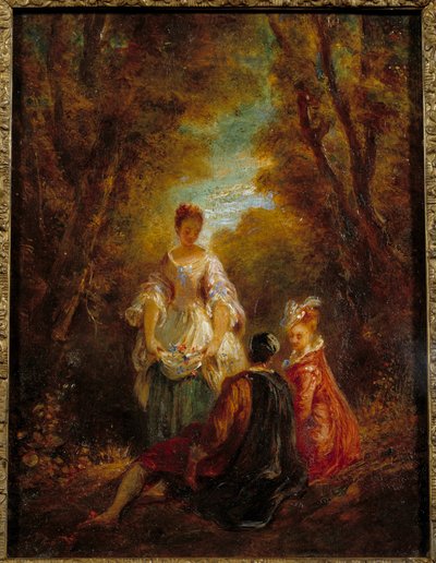 公園の人物たち ジャン・アントワーヌ・ワトー（1684-1721）の絵画 18世紀 作： Jean Antoine Watteau