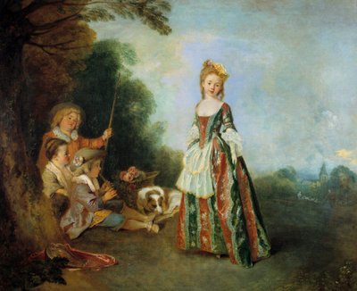 ダンス 絵画 ジャン・アントワーヌ・ワトー（1684-1721） 1716-1718 日0.97 x 1.1 m ベルリン国立博物館 作： Jean Antoine Watteau