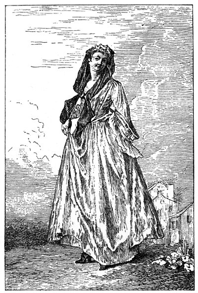 フランスの衣装、1885年。 作： Jean Antoine Watteau