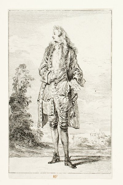 ジェントルマン、ハンド・イン・ベスト 作： Jean Antoine Watteau