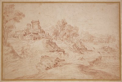 城のある風景、1716〜18年 作： Jean Antoine Watteau