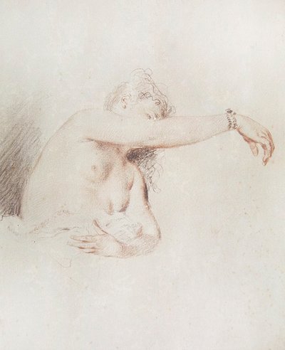 腕を上げた裸の女性 作： Jean Antoine Watteau