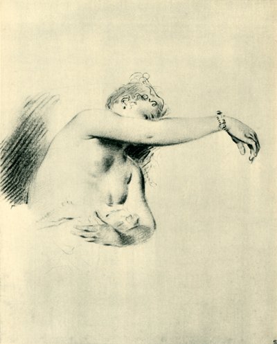 右腕を上げたヌード、1717-1718、1943年。 作： Jean Antoine Watteau