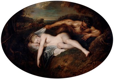 ニンフとサテュロス、c1715 作： Jean Antoine Watteau