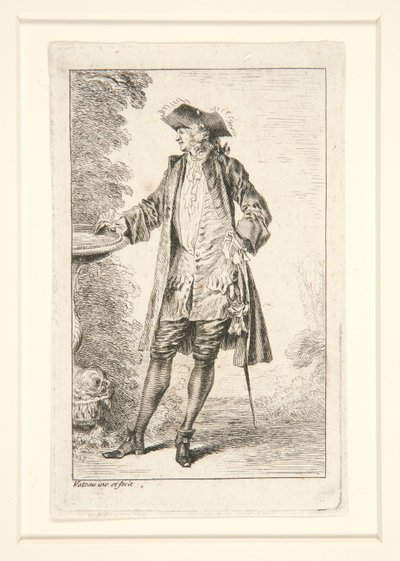 シリーズ フィギュア・ド・モード (フィギュア・オブ・ファッション) のプレート 作： Jean Antoine Watteau