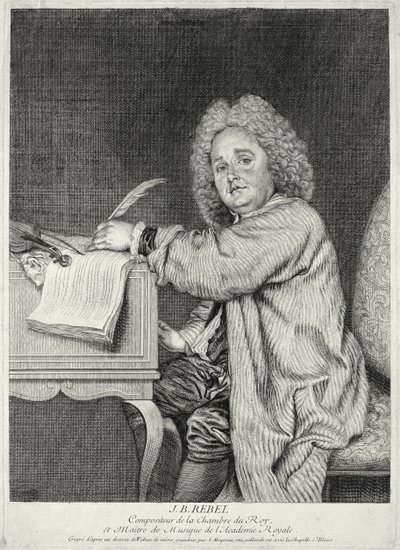 モイローによって刻まれたジャンフェリー反逆者（1666-1747）の肖像画 作： Jean Antoine Watteau