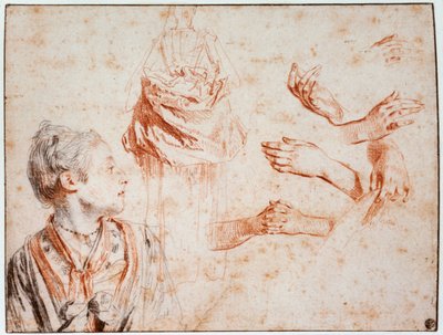 研究、1716-1718 作： Jean Antoine Watteau