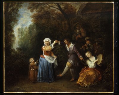カントリーダンス（キャンバスに油彩） 作： Jean Antoine Watteau
