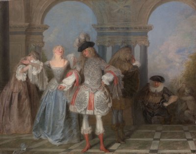 フランスのコメディアン、1720年頃（キャンバスに油彩） 作： Jean Antoine Watteau