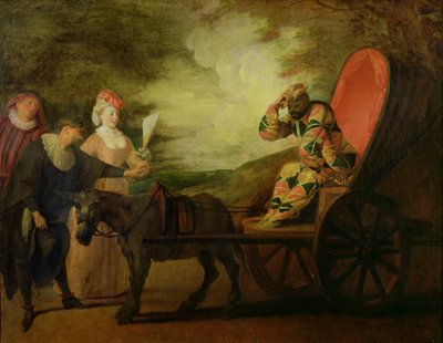 ハーレクイン、月の皇帝、1712年 作： Jean Antoine Watteau