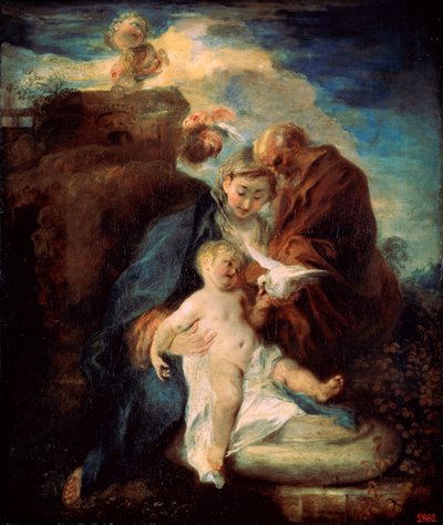 エジプトへの飛行中の聖家族の休息、1719年。 作： Jean Antoine Watteau
